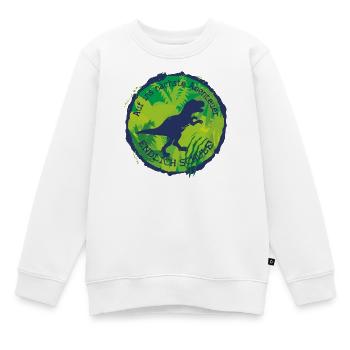 Aventure Dino Enfin T-Rex de l’école – Écolier - Sweat Premium enfant bio - blanc - Devant - AI Model Kid Male (0cm)