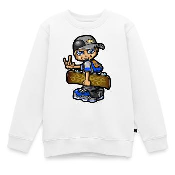 bboy und Skate- - Kinder Premium Organic Sweatshirt - Weiß - Vorne - AI Model Kid Male (0cm)