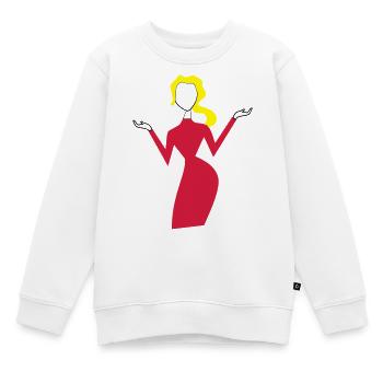 frau - Kinder Premium Organic Sweatshirt - Weiß - Vorne - AI Model Kid Male (0cm)