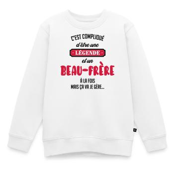 Belle Beau-Frère / Belle-Sœur / Beau Frere / Belle - Sweat Premium enfant bio - blanc - Devant - AI Model Kid Male (0cm)
