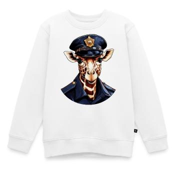 Giraffe Policeman - Kids Premium Organic Sweatshirt - white - Front - AI Model Kid Male (0cm)