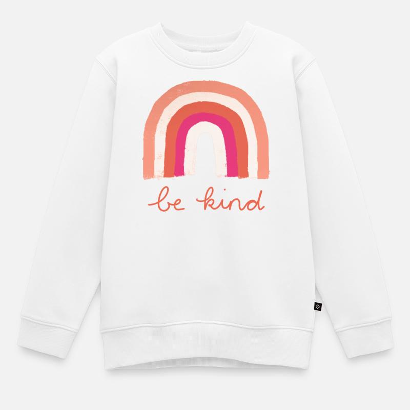 Be Kind Rainbow - Kids Premium Organic Sweatshirt - white