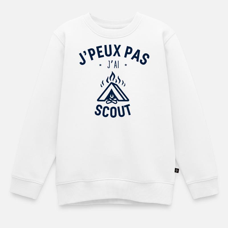 J peux pas j ai Scout - Sweat Premium enfant bio - blanc