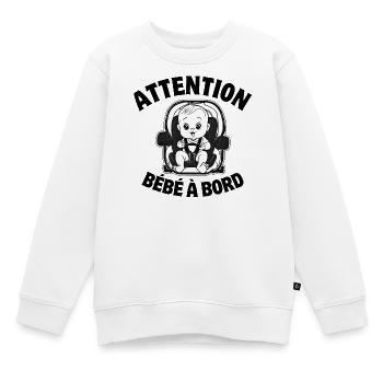 bébé à bord, enfant, bébé - Sweat Premium enfant bio - blanc - Devant - AI Model Kid Male (0cm)