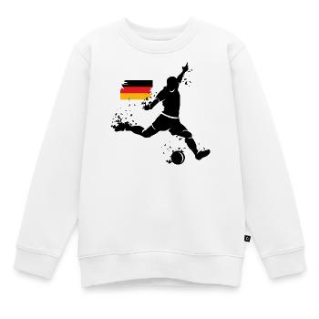 Fußball Deutschland Spieler Symbol Explosion EM - Kinder Premium Organic Sweatshirt - Weiß - Vorne - AI Model Kid Male (0cm)