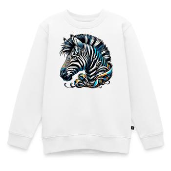 Zebra - Kinder Premium Organic Sweatshirt - Weiß - Vorne - AI Model Kid Male (0cm)