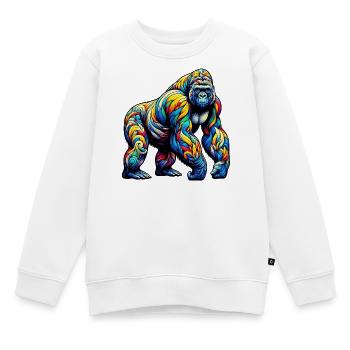 Gorilla - Kinder Premium Organic Sweatshirt - Weiß - Vorne - AI Model Kid Male (0cm)