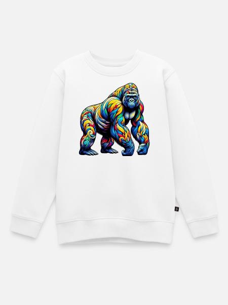 Gorilla - Kinder Premium Organic Sweatshirt - Weiß