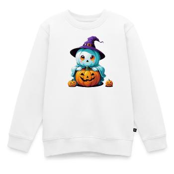 Hexen-Gespenst - Kinder Premium Organic Sweatshirt - Weiß - Vorne - AI Model Kid Male (0cm)