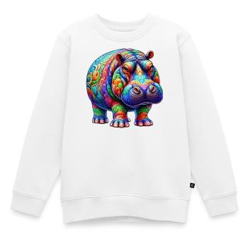Nilpferd - Kinder Premium Organic Sweatshirt - Weiß - Vorne - AI Model Kid Male (0cm)