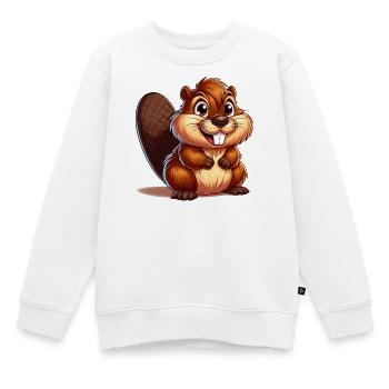 Bieber - Kinder Premium Organic Sweatshirt - Weiß - Vorne - AI Model Kid Male (0cm)