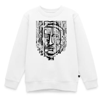 "Modern Mystic - Black and White Art Shards" - Kids Premium Organic Sweatshirt - white - Front - AI Model Kid Male (0cm)
