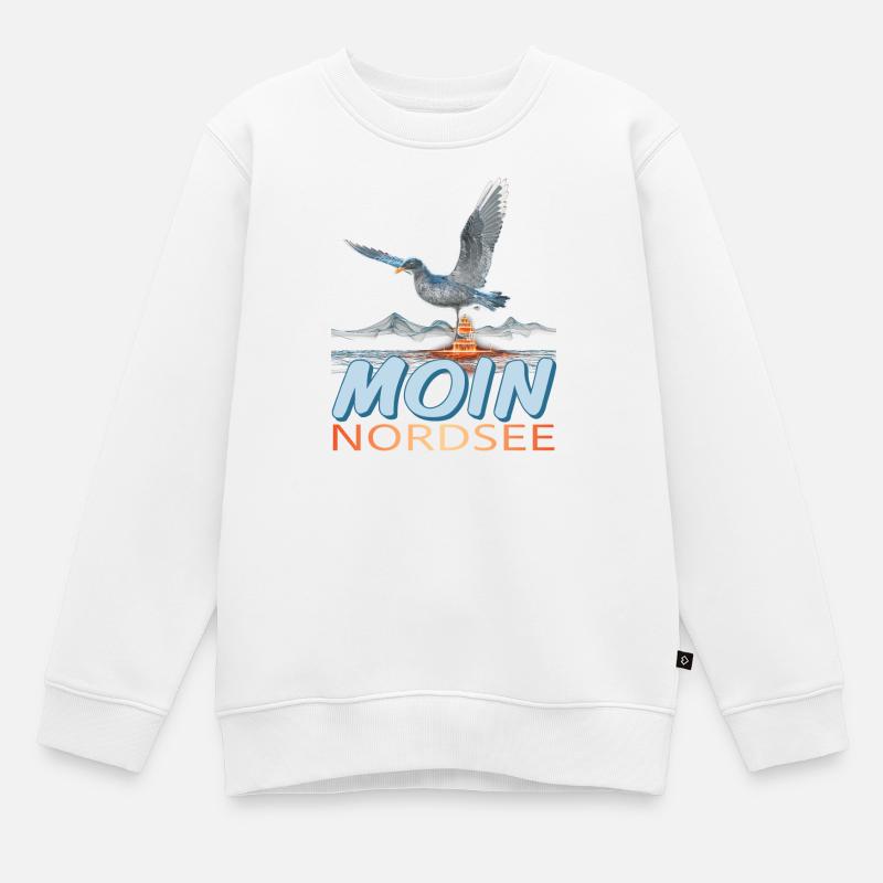 Moin Nordsee - Kinder Premium Organic Sweatshirt - Weiß