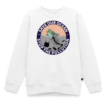 Retten Sie unseren Ozean - Kinder Premium Organic Sweatshirt - Weiß - Vorne - AI Model Kid Male (0cm)