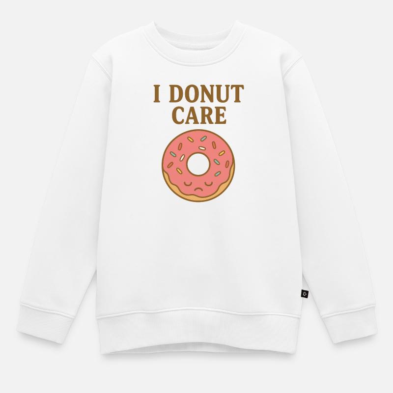 Beignet bien soigné avec clin d’œil - Sweat Premium enfant bio - blanc