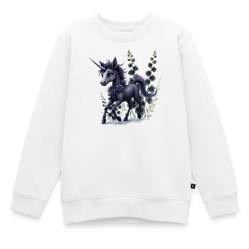 Fantaisie florale de licorne - Sweat Premium enfant bio - blanc - Devant - AI Model Kid Male (0cm)