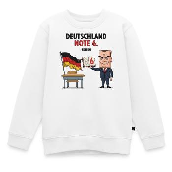 Deutschland Note 6 Motiv mit Lehrer  - Kinder Premium Organic Sweatshirt - Weiß - Vorne - AI Model Kid Male (0cm)