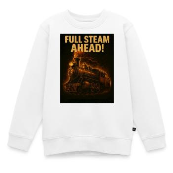 Locomotive à vapeur - Sweat Premium enfant bio - blanc - Devant - AI Model Kid Male (0cm)