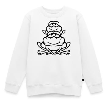Frosch Kind Familie Papa Mama Huckepack Vatertag - Kinder Premium Organic Sweatshirt - Weiß - Vorne - AI Model Kid Male (0cm)