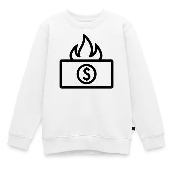 Argent qui Brûle - Sweat Premium enfant bio - blanc - Devant - AI Model Kid Male (0cm)