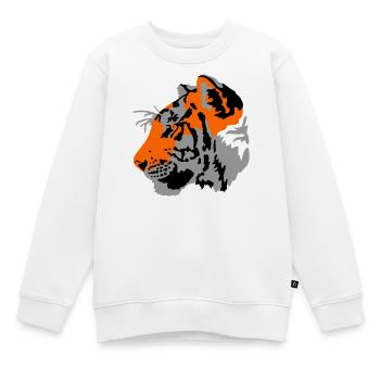 Tigre - Sweat Premium enfant bio - blanc - Devant - AI Model Kid Male (0cm)