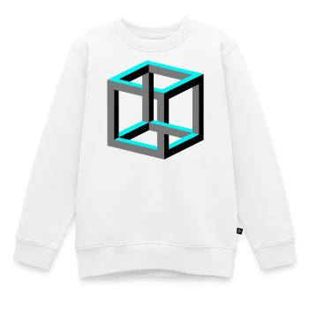 Cube - Sweat Premium enfant bio - blanc - Devant - AI Model Kid Male (0cm)