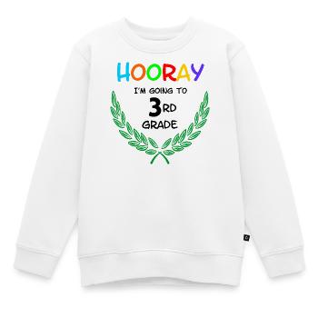 Hurra, ich gehe in die dritte Klasse** - Kinder Premium Organic Sweatshirt - Weiß - Vorne - AI Model Kid Male (0cm)