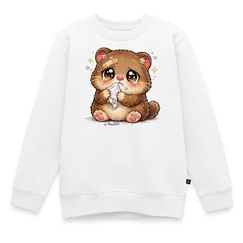 Consolation du ruban de larmes de chaton câlin - Sweat Premium enfant bio - blanc - Devant - AI Model Kid Male (0cm)
