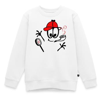 Detektiv mit Pfeife - Kinder Premium Organic Sweatshirt - Weiß - Vorne - AI Model Kid Male (0cm)