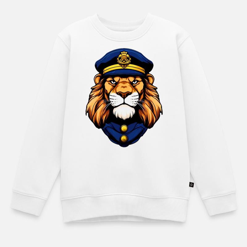 Polizei Löwe - Kinder Premium Organic Sweatshirt - Weiß