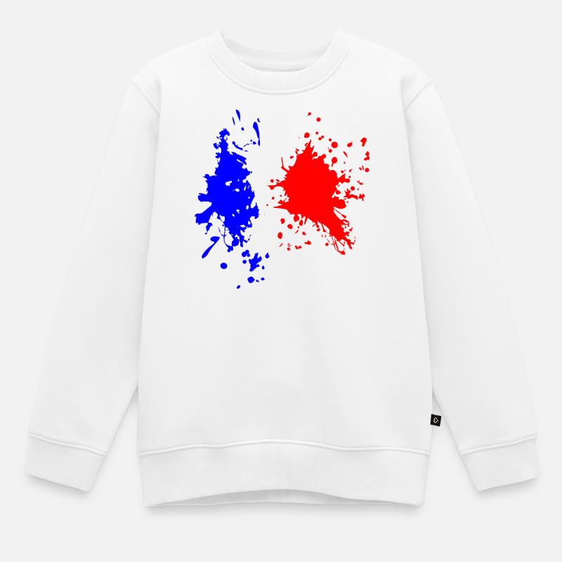Frankreich Flagge Splash - Kinder Premium Organic Sweatshirt - Weiß