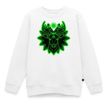 Mystic Deer: Wächter der geometrischen Natur - Kinder Premium Organic Sweatshirt - Weiß - Vorne - AI Model Kid Male (0cm)
