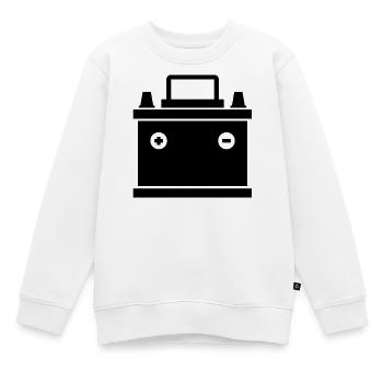 Autobatterie - Kinder Premium Organic Sweatshirt - Weiß - Vorne - AI Model Kid Male (0cm)