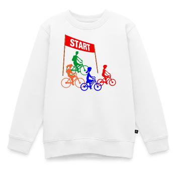 Familien-Radfahrerstart - Kinder Premium Organic Sweatshirt - Weiß - Vorne - AI Model Kid Male (0cm)
