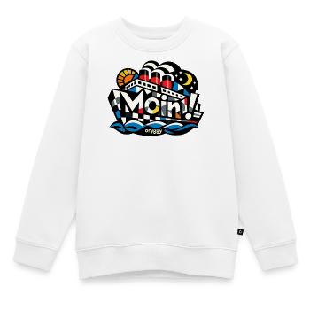 Bonjour ! Navire Op Art Design Maritime Oryggy - Sweat Premium enfant bio - blanc - Devant - AI Model Kid Male (0cm)