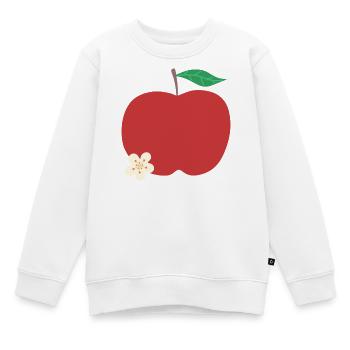 Pomme Cramoisie avec Fleur - Sweat Premium enfant bio - blanc - Devant - AI Model Kid Male (0cm)