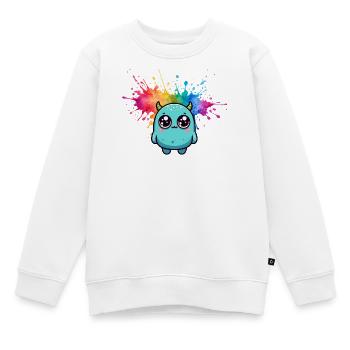 Monstre Coloré - Sweat Premium enfant bio - blanc - Devant - AI Model Kid Male (0cm)