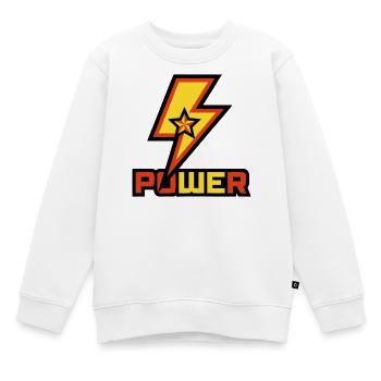 Power Lightning Star Logo - Sweat Premium enfant bio - blanc - Devant - AI Model Kid Male (0cm)