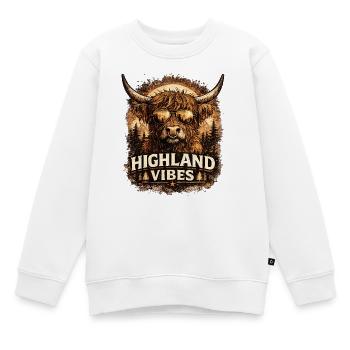 Ambiances des Highlands en sépia - Sweat Premium enfant bio - blanc - Devant - AI Model Kid Male (0cm)