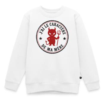 J'ai le caractère de ma mère – Diablotin humoristi - Sweat Premium enfant bio - blanc - Devant - AI Model Kid Male (0cm)