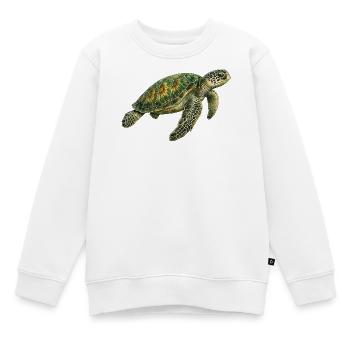 Tortue verte - Sweat Premium enfant bio - blanc - Devant - AI Model Kid Male (0cm)