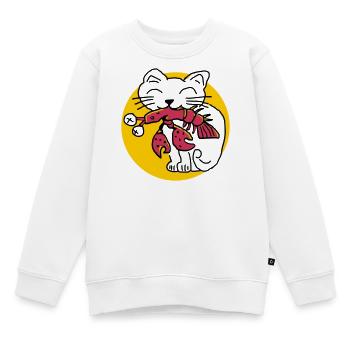 CancerCat - Kinder Premium Organic Sweatshirt - Weiß - Vorne - AI Model Kid Male (0cm)