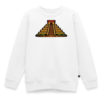 Maya-Pyramide Abendlicht - Kinder Premium Organic Sweatshirt - Weiß - Vorne - AI Model Kid Male (0cm)