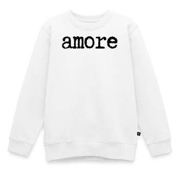 Amore - Kids Premium Organic Sweatshirt - white - Front - AI Model Kid Male (0cm)