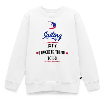 navigation à voile - Sweat Premium enfant bio - blanc - Devant - AI Model Kid Male (0cm)