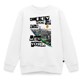 New York - Kinder Premium Organic Sweatshirt - Weiß - Vorne - AI Model Kid Male (0cm)