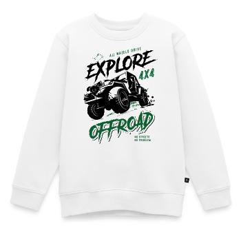 Explore - Offroad-fahrzeuge - 4x4 all wheels drive - Kinder Premium Organic Sweatshirt - Weiß - Vorne - AI Model Kid Male (0cm)