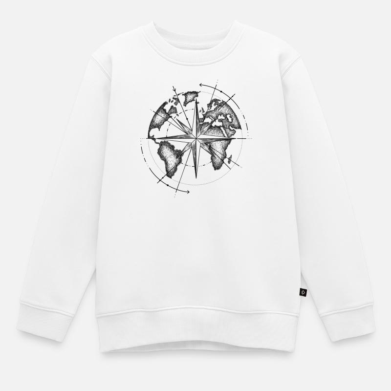 Map monde  - Sweat Premium enfant bio - blanc