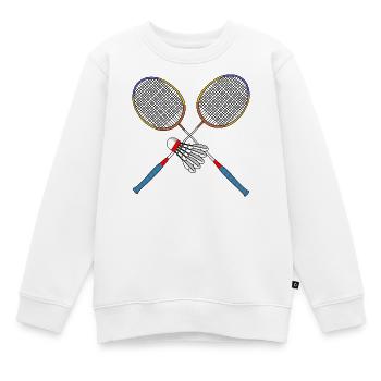 Badminton racket and shuttle - Kids Premium Organic Sweatshirt - white - Front - AI Model Kid Male (0cm)