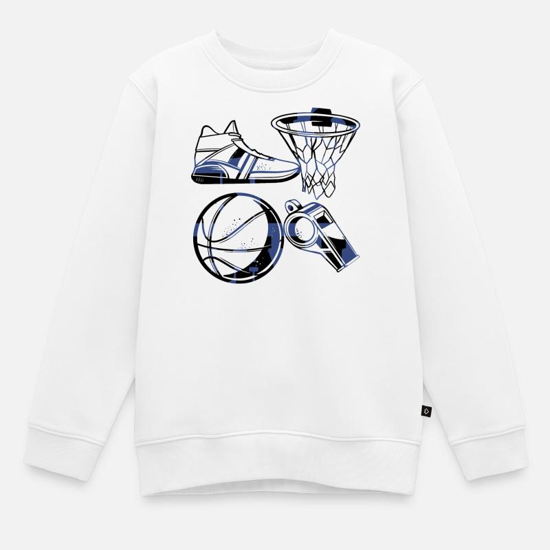 Basketteur - Sweat Premium enfant bio - blanc